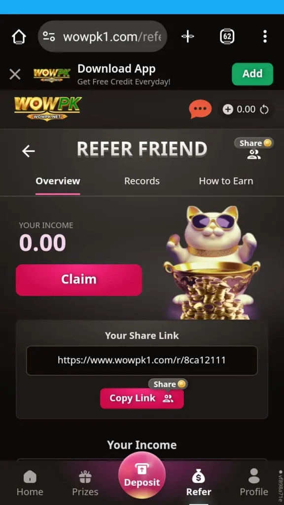 WOWPK Game Apk Download New Best Earning App